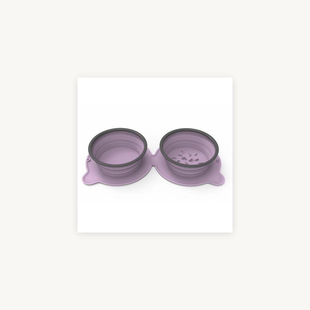 Collapsible double travel bowl supplier product photo 1