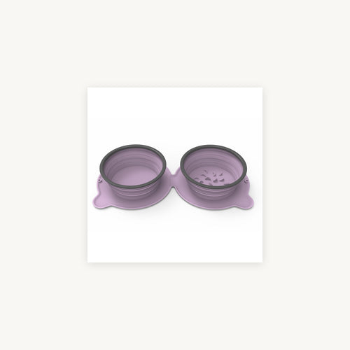 Collapsible double travel bowl supplier product photo 1