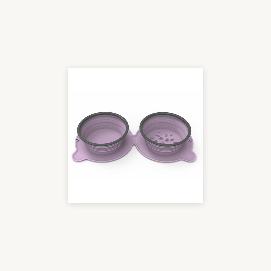 Collapsible Double Travel Bowl